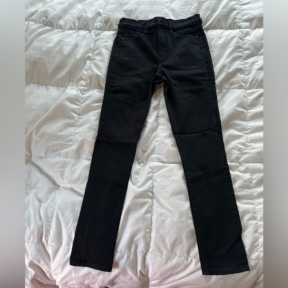 Express high waisted black skinny jeans